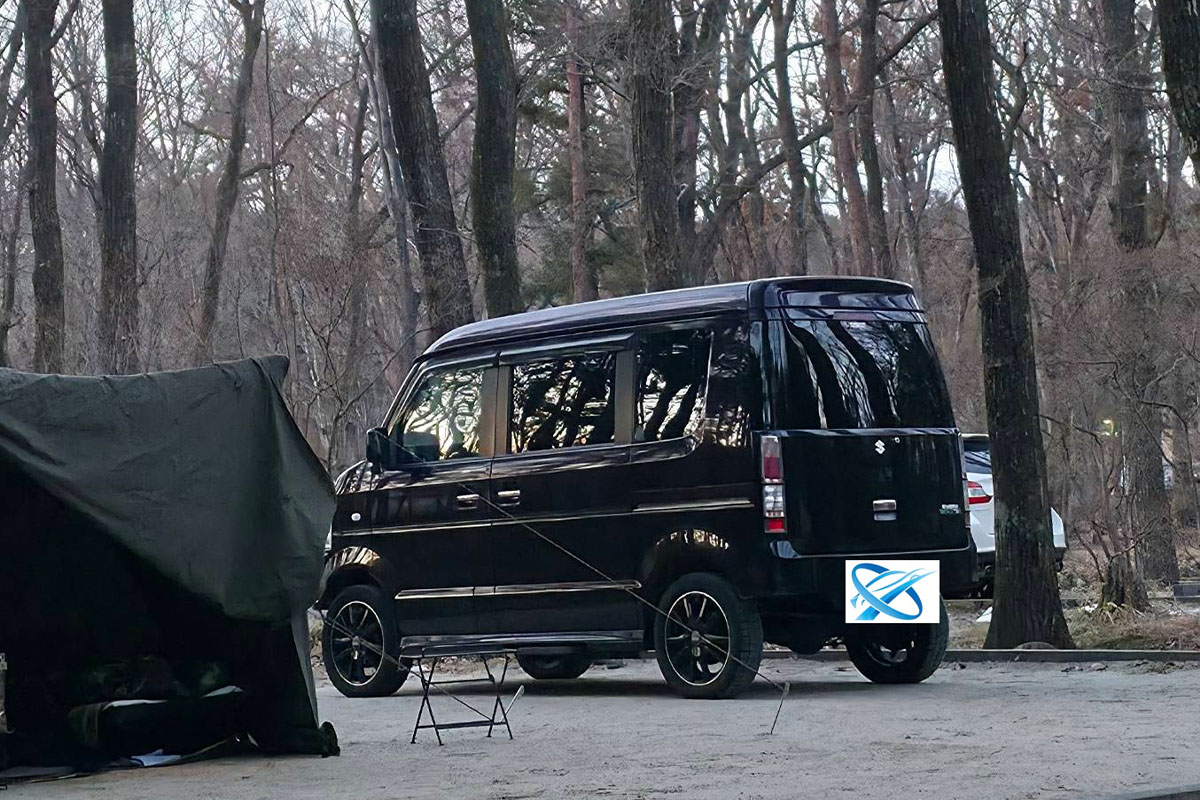 エブリイでのキャンプ風景2