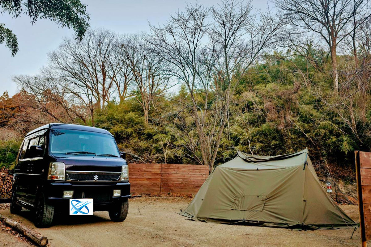 エブリイでのキャンプ風景1