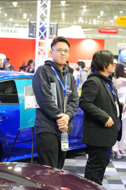 ブースでの作業風景